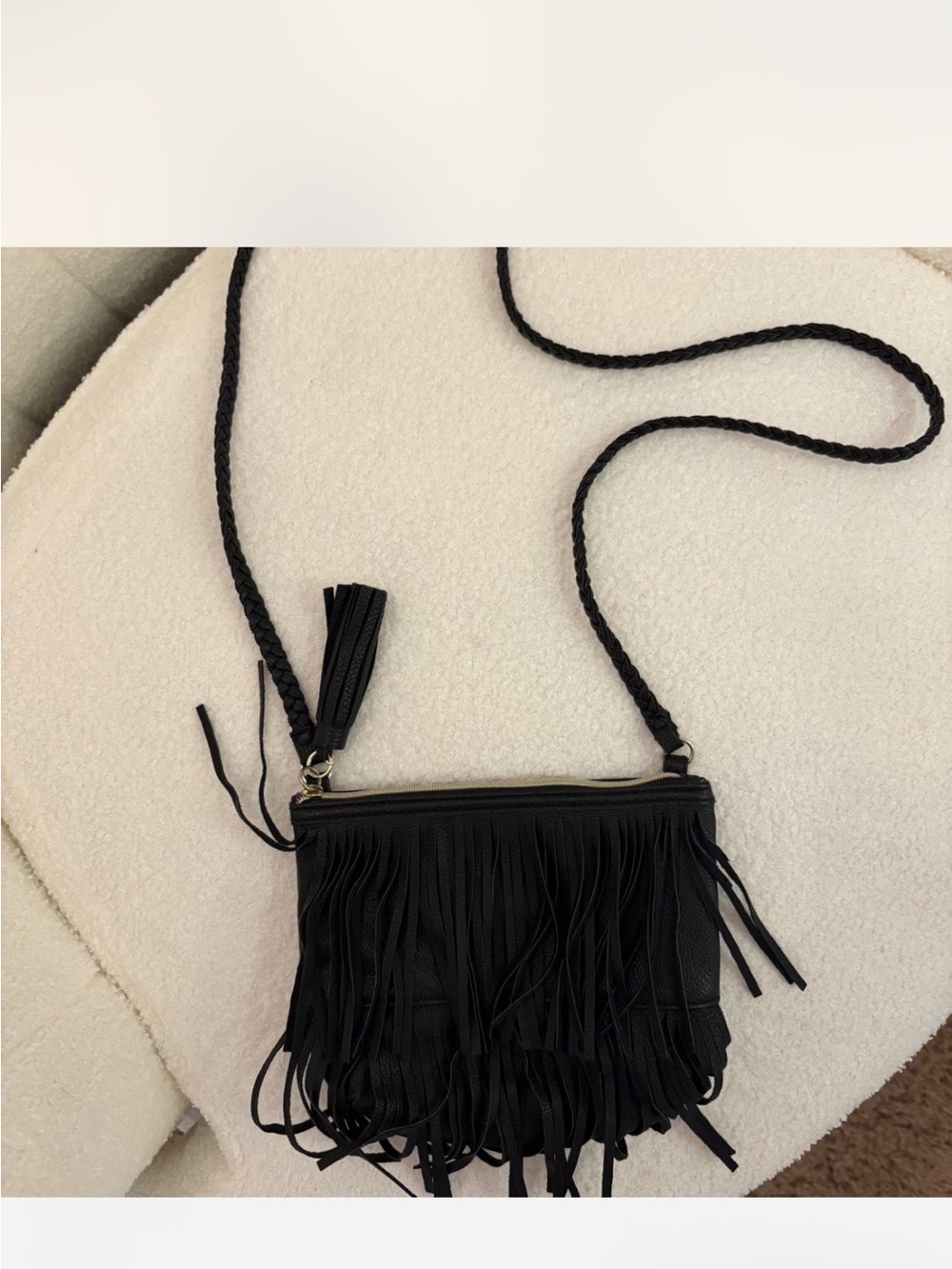 Black Fringe Crossbody Bag - Women